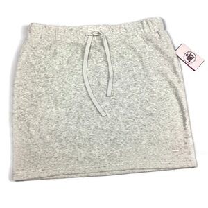 Juicy Couture Gray-White Velour Mini Skirt Size XL NEW! Retail $42